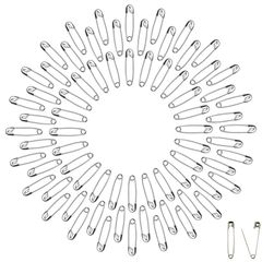 新品 YOUOWO 安全ピン シルバー 24mmステンレス鋼 300個 セットロック ロック針 セイフティピンオフィスの安全ピン 事務用品 縫製 工芸手作り 編み物ツール 腕章止め 布団カバー止め ロック針