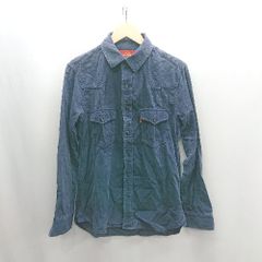 ◇ ⊇ Indian インディアン コーデュロイ 長袖 シャツ サイズM ネイビー メンズ E  【1502030012842】