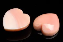 クイーンコンクシェル 15x15mm ハート型 ルース 2粒セット パワーストーン 天然石 _T618