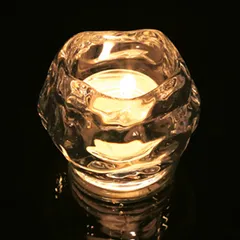 キャンドルホルダー ロックアイス ガラス製 （ キャンドルスタンド キャンドルグラス ろうそく立て クリスマスキャンドル クリスマス雑貨 ）