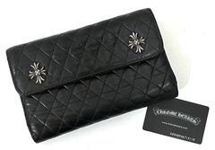 CHROME HEARTS｜クロムハーツ WAVE4 QLT 3SNP #4ウェーブ キルティング レザーウォレット クラッチバック 財布