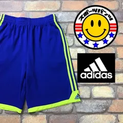 SP1-375★USA直輸入★海外モデル★好配色・ブルー×ネオンイエロー★【adidas アディダス】3ストライプ ハーフパンツ【ユース L 150-160】子供 スポ少 スポーツ ショーパン