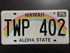 【本物】ハワイ州 ナンバープレートTWP 402