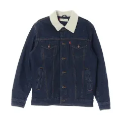 M LEVI'S(リーバイス) インディゴブルー ボア ファー 裏地 カラー デニムジャケット