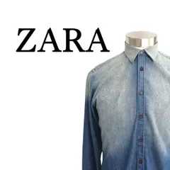 ZARA MAN 長袖 シャツ スリムフィット 綿混  USA Sサイズ オールシーズン  ML-684