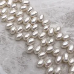 クレオ穴 淡水パール ライス 雫 ドロップ ホワイト系 本真珠 5mm 8mm 9mm 小粒 中粒 5粒 ルース ハンドメイド 素材 パーツ ビーズ diy