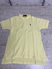 e-129【美品】ポロシャツ ポロ ラルフローレン Ralph Lauren POLO メンズ レディース Sサイズ イエロー ロゴ刺繍 中古