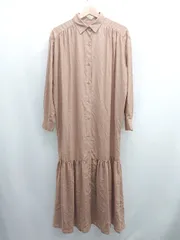 ◇ ⊂ Simplicite シンプリシテェ 通気性良好 長袖 ロング丈 ワンピース サイズF ブラウン系 レディース E  【1507080012545】