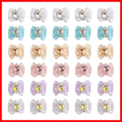 【人気商品】ジュエリーパーツ ネイルアート パーツ リボン 手芸 リボン ハート ハンドメイド パール 立体 3d デコパーツ ストーン ネイルパーツ (ミックス ネイルパーツ 蝶結び 大きい A) 可愛い 約30個セット
