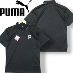 新品 PUMA GOLF プーマ ゴルフ ストレッチ カノコ Pロゴ クレリック レギュラーフィット 半袖 ポロシャツ L ブラック acc