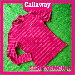 Callaway キャロウェイ 長袖 ロゴ刺繍 モックネック ゴルフシャツ L