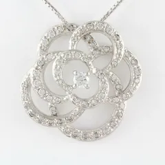 ダイヤモンド ネックレス 一粒 プラチナ ペンダント レディース 薔薇 バラ ローズ pt900 0.5カラット 30日以内に発送