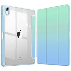 Fintie iPad 第10世代 ケース 2022 10.9 インチ 透明バックカバー Apple Pencil 収納可能 三つ折スタンド スリープ機能 軽量 薄型 傷つけ防止 PU合成レザー TPU (モデル番号A2696、A2757、A2777)（シーサ