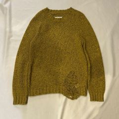 Maison Margiela メゾンマルジェラ 19AW デストロイ加工ニット S50GP0176 イエロー系 size:S【代官山A07】