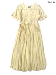 美品 INGEBORG 豪華チュールレースワンピース 膝丈 ベージュ系 - メルカリ