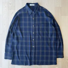 Jean Phillipe 青 チェック柄 シャツ レトロ 柄シャツ