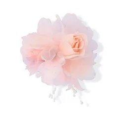 【話題商品】[クレインズコレクション] ふんわり シフォン 三つ花 コサージュ ブローチ ピン クリップ付 フォーマル 入学式 卒業式 結婚式 ハレの日の特別なシーンに