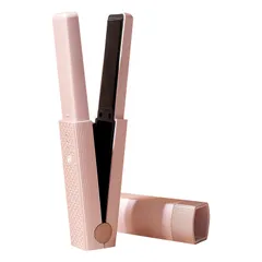 特価　急速加熱 コンパクト コテ 持ち運び便利 ヘアケア ツヤ髪 ワンタッチロック付き 前髪 レディース USB充電式 メンズ 3段階温度調整 誕生日 カール/ストレートヘアアイロン ミニ プレゼント 2WAY 充電ケーブル付き(ピンク) コードレス LATT