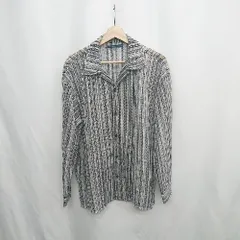 ◇ ⊂ CPCM シーピーシーエム ストライプ柄 長袖 シャツ サイズM グレー ブラック メンズ E  【1502180066733】