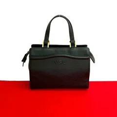 良品✨ イヴ・サンローラン ボストンバック ミニ ハンドバッグ 黒 ブラック Yves Saint Laurent イヴ・サンローラン ボストンバッグ ブラック ロゴ