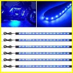 【数量限定】防水 高輝度 12V車用 両面テープ 30CM 切断可 15SMD テールランプ バイク 6本 ボート 足下照明 ランプ ブルー フットライト 車内用 LEDテープライト
