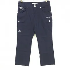 【美品】ルコック カーゴパンツ ネイビー 複数ワッペン レディース 11 ゴルフウェア le coq sportif