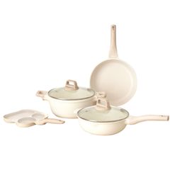 ♪新品＆未使用＆未開封♪ フライパン セット ih 6点 IH～ガス火対応 ソースパン 仕切り付き 目玉焼き 蓋付き 簡単調理 蓋 鍋 軽い キッチン用品 調理器具 手入れ簡単 passo-fset6