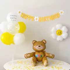 バースデー バルーン セット　誕生日 飾り 風船 セット  女の子　男の子　黄色　デイジー　パティー　デコレ―ションバルーン　HAPPY BIRTHDAY  韓国風　０～９