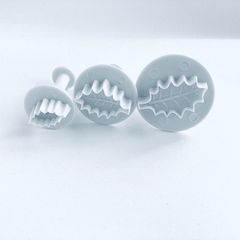 柊の葉ペーストカッター・クッキー型３個セット　PK0014