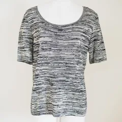 #spc シャネル CHANEL カットソー 黒 ベージュ ニット 半袖 レディース [725631]のサムネイル