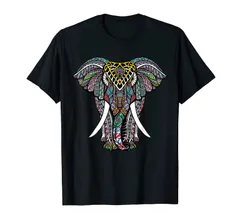 曼荼羅 ガネーシャ アフリカン 象 Tシャツ