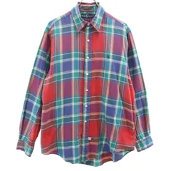 RALPH LAUREN ラルフローレン 90s オールド チェック柄 長袖 ボタンダウンシャツ L マルチ メンズ 古着