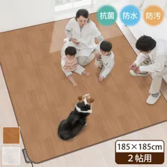 防水 ラグ 抗菌 ホットカーペットカバー 防汚 中敷きラグ 床暖房対応 木目調 フローリング ダイニグラグ ペット 子ども 2畳 185cmx185cm 正方形 日本製 AHW