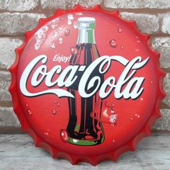 王冠 ブリキ看板 蓋 コカコーラ Coca Cola 瓶 35cm BZ-71