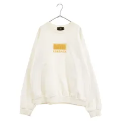 VERSACE (ヴェルサーチ) 18AW×KITH クラシックボックスロゴ刺繍 ロングスリーブクルーネックプルオーバー トレーナー A82638 ホワイトのサムネイル