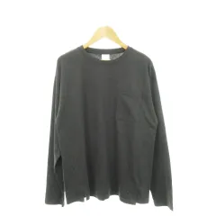 ザラ ZARA Tシャツ ロンT カットソー クルーネック 長袖 ポケット コットン シンプル ガールズ 女の子 13-14 ダークグレー /AH11