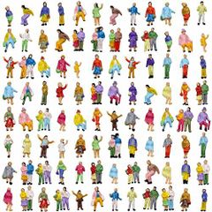 【特価セール】情景コレクション 人間 人形 人物 人間フィギュア塗装人 1:150 100本入り 箱庭 鉄道模型 建物模型 ジオラマ 教育 DIY