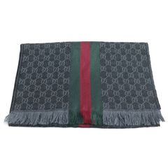 GUCCI グッチ シェリーライン マフラー ブラック 147351 4G704 1166 ユニセックス 中古 美品