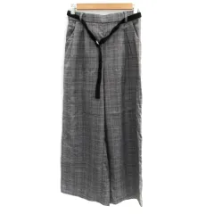 ビス ViS ワイドパンツ ロング丈 グレンチェック柄 ベルト付き M マルチカラー グレー /SM6