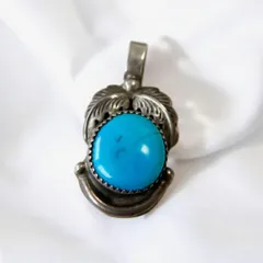 ナバホ族　ターコイズ　　シルバー　 スターリング　ペンダントトップ ネックレス