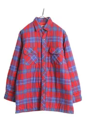 【お得なクーポン配布中!】 70s 80s ディッキーズ 中綿 キルティング ライナー付き フランネル シャツ メンズ M / 古着 70年代 80年代 ヴィンテージ Dickies チェック