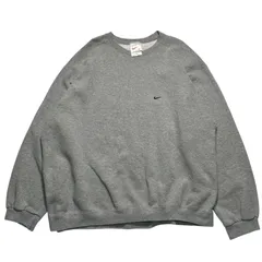 90's NIKE Sweatshirt ワンポイントロゴ クルーネック グレー XXL 白タグ ナイキ スウェット トレーナー スウッシュ メキシコ製 アメカジ