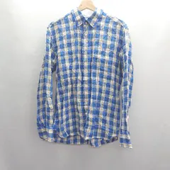 ◇ ⊇ RECENCY OF MINE リーセンシー オブ マイン チェック柄 ボタンダウン 長袖 シャツ サイズ48 ブルー系 メンズ E  【1411210010939】のサムネイル
