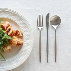 新品 クチポール ムーンマット デザート3点セット（デザートナイフ・デザートフォーク・デザートスプーン） Cutipol MOON MATT 正規販売代理店 カトラリー ブラッシュド マット