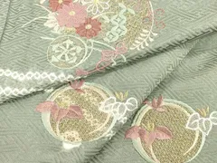 付け下げ　スワトウ刺繍　唐花　花菱　菱　波　グラデーション　着物　121a d スワトウ刺繍黒留袖 - きもの六花（ricca） | 大阪市北区中崎町