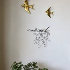 welcome壁飾り　ボタニカル　しだれ