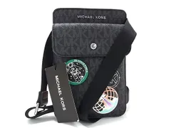 ■新品■未使用■ MICHAEL KORS マイケルコース MK柄 PVC ミニ ショルダーバッグ クロスボディ 斜め掛け ブラック系 FI5838