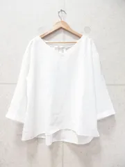 UNIQLO ユニクロ ドレープブラウス 7分袖 無地 ホワイト Mサイズ