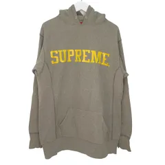 シュプリーム SUPREME スウェットパーカー フーディー プルオーバー ロゴ 初期モデル 裏起毛 グレー Lサイズ v0712081 ■FF 1115