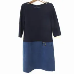 #wnc レリアン Leilian ワンピース 9 紺 青系 切り替え バックジップ レディース [855287]